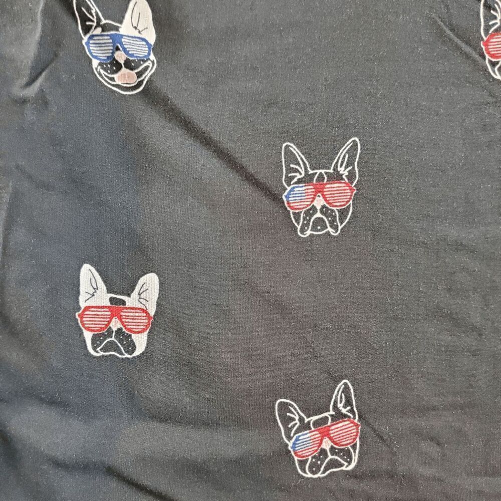 Torrid Top Womens Large Black Blouse French Bulldogs Sleeveless Button Front - Picture 6 of 10